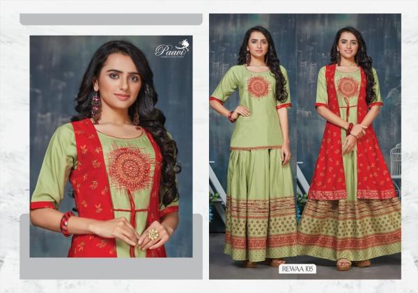 Paavi's Rewa Designer Rayon Ethnic Wear Kurti Set 